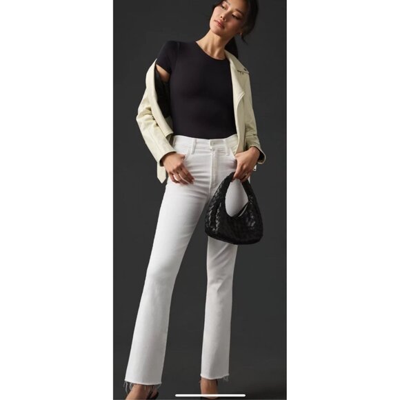 MOTHER  The Hustler Ankle Fray Fairest of Them All White Jeans Women's Sz 25 - Picture 1 of 15